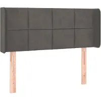 vidaXL Hoofdbord met randen 93x16x78/88 cm fluweel donkergrijs