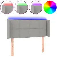 vidaXL Hoofdbord LED 93x16x78/88 cm stof lichtgrijs