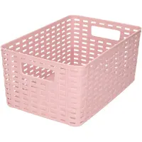 Forte Plastics Plasticforte Opbergmand - Kastmand - rotan kunststof - oud roze - 6 Liter - 19 x 29 x 13 cm - Opbergmanden