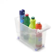 Forte Plastics Kunststof trolley transparant op wieltjes L45 x B17 x H29 cm - Opberg trolley