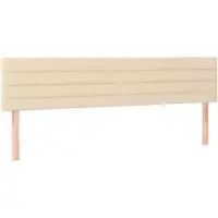 vidaXL Hoofdborden 200x5x78/88 cm stof crèmekleurig