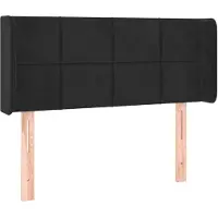 vidaXL Hoofdbord met randen 93x16x78/88 cm fluweel zwart