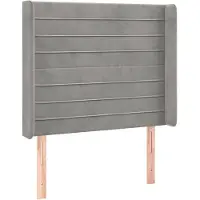 vidaXL Hoofdbord met randen 103x16x118/128 cm fluweel lichtgrijs