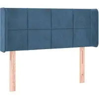 vidaXL Hoofdbord met randen 93x16x78/88 cm fluweel donkerblauw