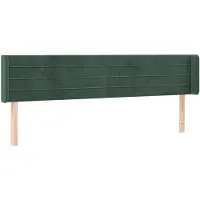 vidaXL Hoofdbord met randen 203x16x78/88 cm fluweel donkergroen