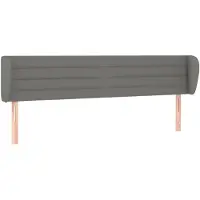 vidaXL Hoofdbord met randen 183x23x78/88 cm stof donkergrijs