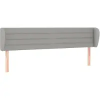 vidaXL Hoofdbord met randen 203x23x78/88 cm stof lichtgrijs