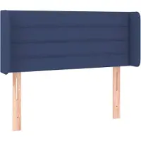 vidaXL Hoofdbord met randen 93x16x78/88 cm stof blauw