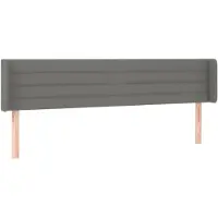 vidaXL Hoofdbord met randen 203x16x78/88 cm stof donkergrijs