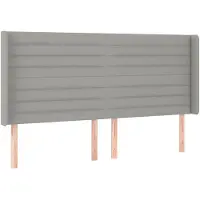 vidaXL Hoofdbord met randen 203x16x118/128 cm stof lichtgrijs