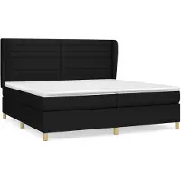 vidaXL Boxspring met matras stof zwart 200x200 cm