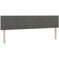 vidaXL Hoofdborden 160x5x78/88 cm fluweel donkergrijs
