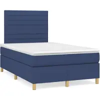 vidaXL Boxspring met matras stof blauw 120x200 cm