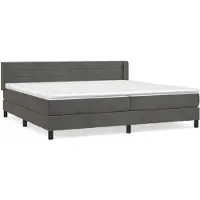 vidaXL Boxspring met matras fluweel donkergrijs 200x200 cm