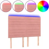 vidaXL Hoofdbord LED 144x5x118/128 cm fluweel zwart