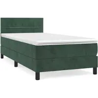 vidaXL Boxspring met matras fluweel donkergroen 100x200 cm