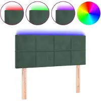 vidaXL Hoofdbord LED 80x5x78/88 cm fluweel donkergroen