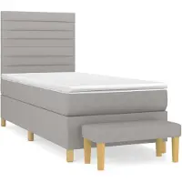 vidaXL Boxspring met matras stof lichtgrijs 80x200 cm