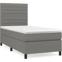 vidaXL Boxspring met matras stof donkergrijs 90x190 cm