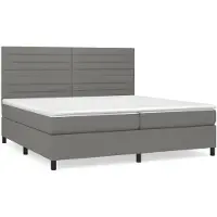 vidaXL Boxspring met matras stof donkergrijs 200x200 cm