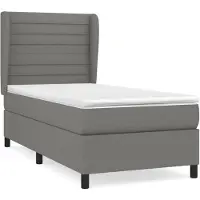 vidaXL Boxspring met matras stof donkergrijs 100x200 cm