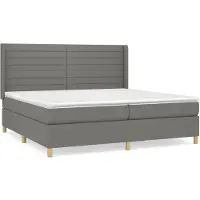 vidaXL Boxspring met matras stof donkergrijs 200x200 cm