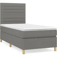vidaXL Boxspring met matras stof donkergrijs 90x190 cm