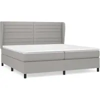 vidaXL Boxspring met matras stof lichtgrijs 200x200 cm