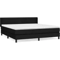 vidaXL Boxspring met matras stof zwart 180x200 cm