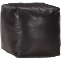 vidaXL Poef 40x40x40 cm echt geitenleer zwart