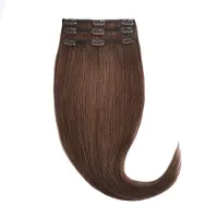 Rapunzel of sweden Classic Clip-ins Straight / Light Volume / 3 pieces 5.4 Copper Brown 50 cm Hair extensions 57 g