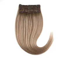 Rapunzel of sweden Classic Clip-ins Straight / Light Volume / 3 pieces Brown Ash Blonde Balayage B5.1/7.3 50 cm Hair extensions 57 g