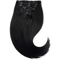 Rapunzel of sweden Classic Clip-ins Straight / Medium Volume / 7 pieces 1.0 Black 40 cm Hair extensions 100 g