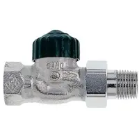 Heimeier radiatorafsluiter recht 1 1/4 inch Vernikkeld