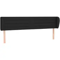 vidaXL Hoofdbord met randen 183x23x78/88 cm stof zwart