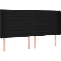 vidaXL Hoofdbord met randen 163x16x118/128 cm stof zwart