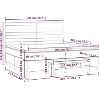 vidaXL Boxspring met matras fluweel donkerblauw 200x200 cm
