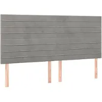 vidaXL Hoofdbord lichtgrijs 180x5x118/128 cm fluweel