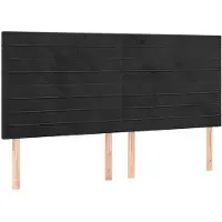 vidaXL Hoofdbord zwart 200x5x118/128 cm fluweel