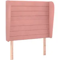 vidaXL Hoofdbord met randen 93x23x118/128 cm fluweel roze
