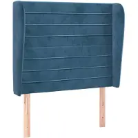 vidaXL Hoofdbord met randen 93x23x118/128 cm fluweel donkerblauw
