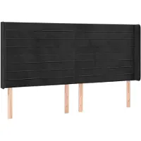 vidaXL Hoofdbord met randen 183x16x118/128 cm fluweel zwart