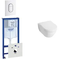 Villeroy & Boch Subway Compact Toiletset - inbouwreservoir - diepspoel wandcloset - bedieningsplaat verticaal - wit 0729205/0729242/1024232/1025456/