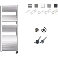 Sanicare elektrische design radiator 60x172cm wit met thermostaat rechts chroom