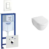 Villeroy & Boch Subway Compact Toiletset - inbouwreservoir - diepspoel wandcloset - bedieningsplaat verticaal/horizontaal - wit 0720003/0729205/1024232/1025456/