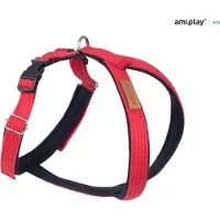 Amiplay Harnas verstelbaar grand soft Cotton rood maat-M