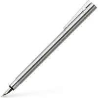 Faber-Castell FC-342000 Vulpen NEO Slim Roestvrij Staal, Glanzend, M