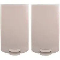 Spirella MSV kleine pedaalemmer - 2x - kunststof - beige - 3L - 15 x 27 cm - Badkamer/toilet - Pedaalemmers