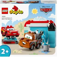 LEGO 10996 DUPLO Disney en Pixar's Cars: Lightning McQueen en Mater bij de autowasstraat. Speelgoedauto's, ontwikkelingsspeelgoed voor jongens en meisjes vanaf 2 jaar