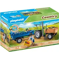 Playmobil Tractor With Trailer Zilver Kinderen
